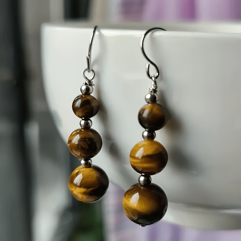 10 Pairs Handmade Natural Stone Earrings Set, Bohemian Style